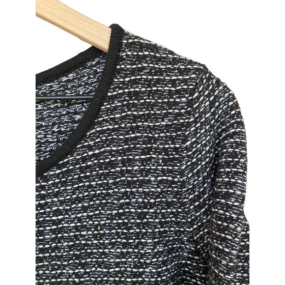 Talbots Wool Blend Sweater Dress S Black White Knit Long Sleeve Knee Length NWT - Picture 3 of 7